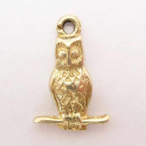 Vintage Owl on Branch Charm