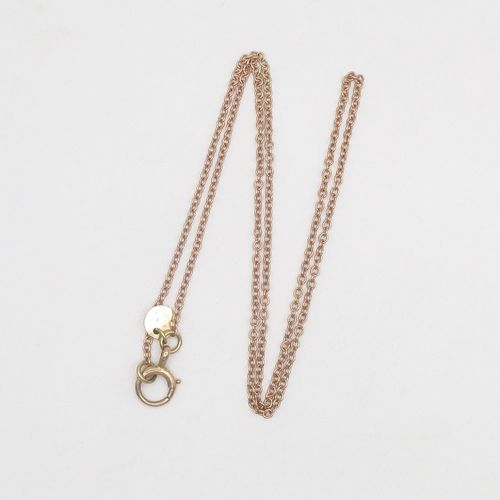 16 inch Rose Gold Naked Heavy Trace with Antique Bolt Ring Clasp Fastening HTRG113