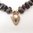 Antique Faceted Garnet Beaded Bracelet with Heart Padlock Charm