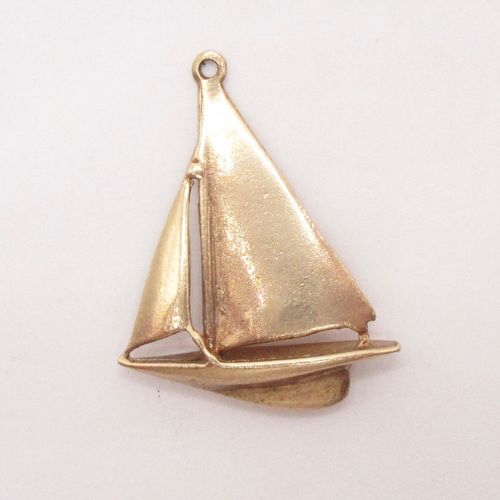Vintage British Gold Sailing Boat Charm