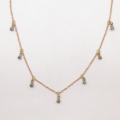 Lucky Seven Old Cut Diamond Dropper Necklace