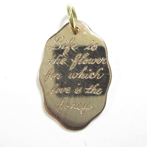 Life is the Flower Engraved Disc Charm