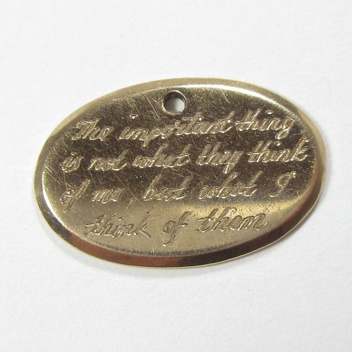 The Important Thing Engraved Disc Charm