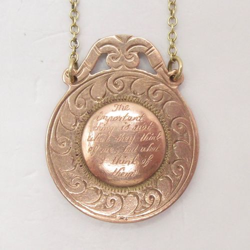 The Important Thing Engraved Medallion Disc Necklace