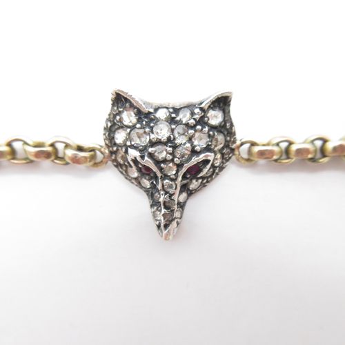 Rose Cut Diamond and Ruby Fox Bespoke Bracelet