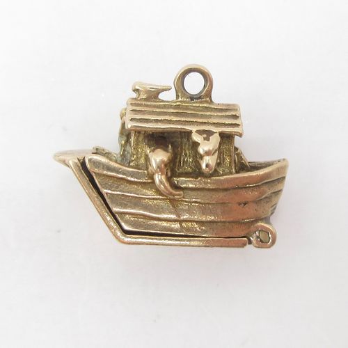 British Vintage Gold Noah's Ark Charm