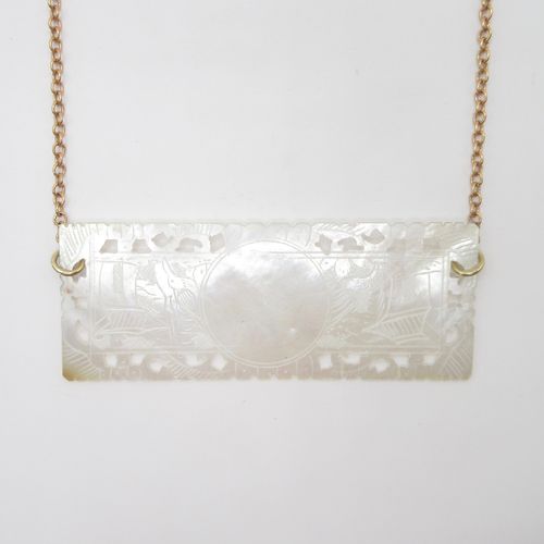 Mother of Pearl Necklace Rectangle