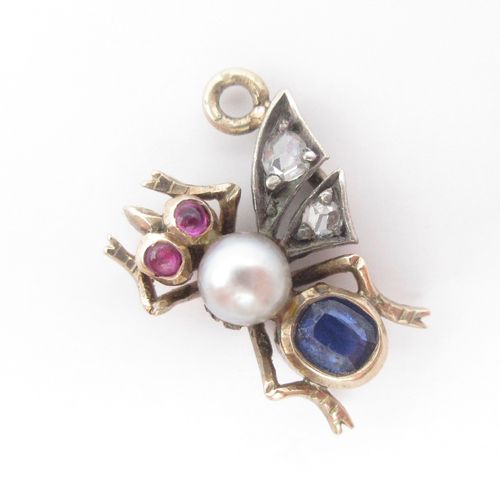 Diamond Sapphire Pearl Ruby Insect Bug Charm