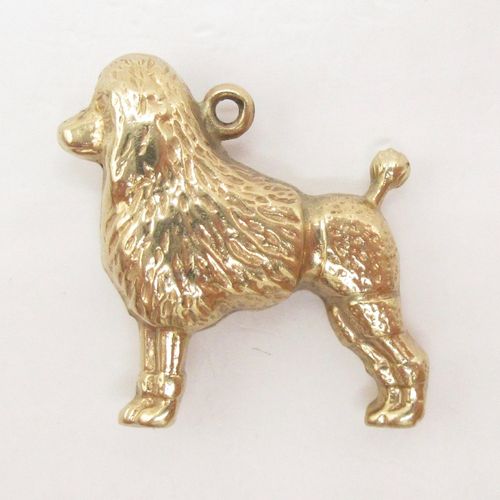 British Vintage Gold Poodle Charm