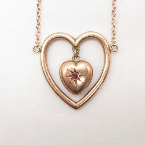 Heart Frame Heart Pendant Brooch Conversion Necklace