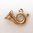 British Vintage Gold French Horn Charm