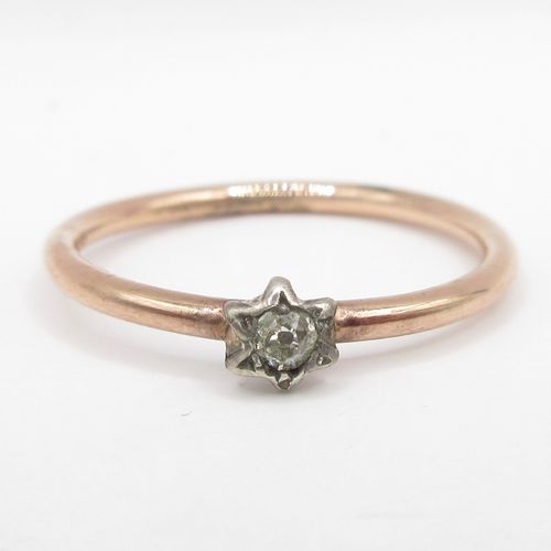 Old Cut Diamond Star Rose Gold Ring