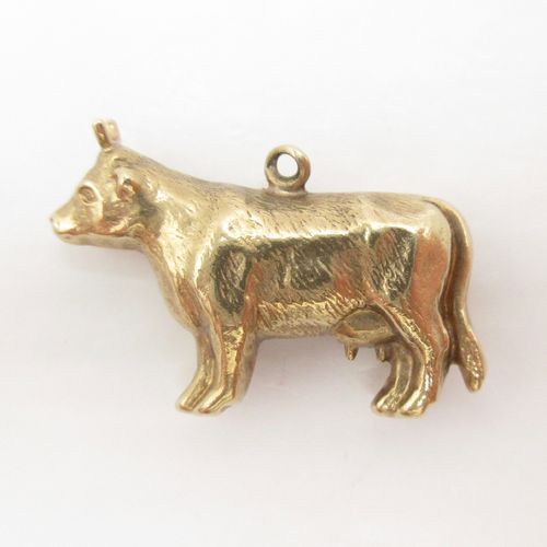 British Vintage Gold Lucky Cow Charm
