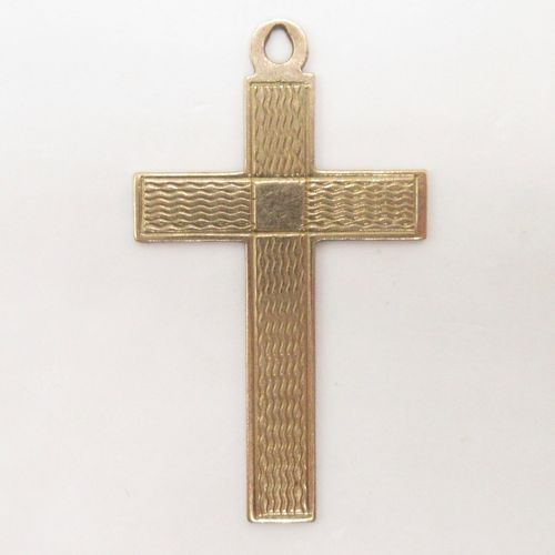 British Vintage Gold Cross Charm