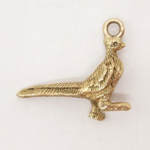 British Vintage Gold Pheasant Bird Charm