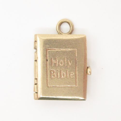 Vintage British Gold Opening Bible Charm