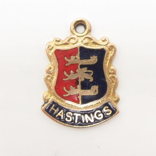 British Vintage Gold Enamel Hastings Charm