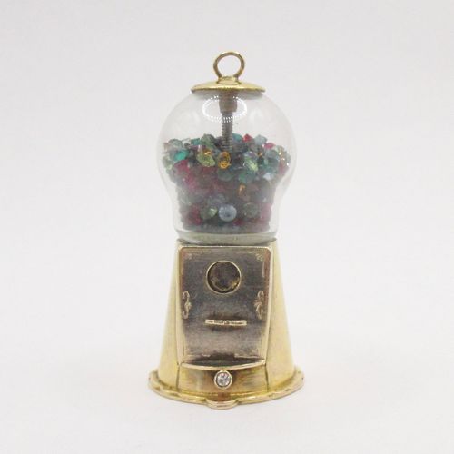 Extremely Rare and Large Vintage Gold Gum Ball Machine Charm