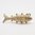 British Vintage Gold Ball Detail Articulated Fish Charm
