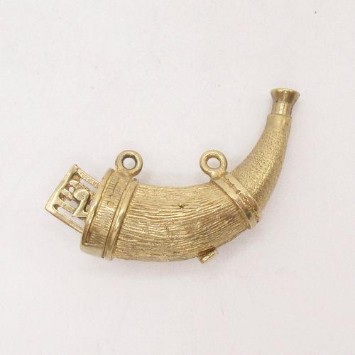 Vintage British Gold Musical Horn Articulated Charm