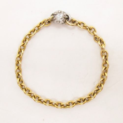 Old Cut Diamond Pinch Set Chain Ring - Size U