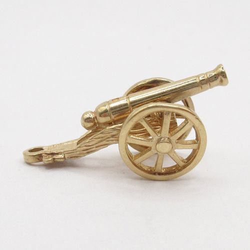 Vintage Cannon on Wheels Charm