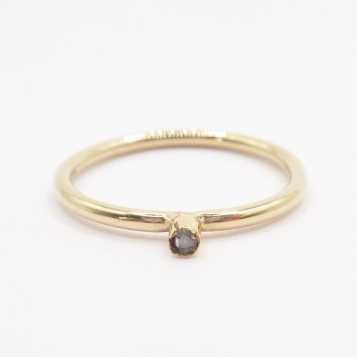 Antique Diamond Solitaire Studded Yellow Gold Ring